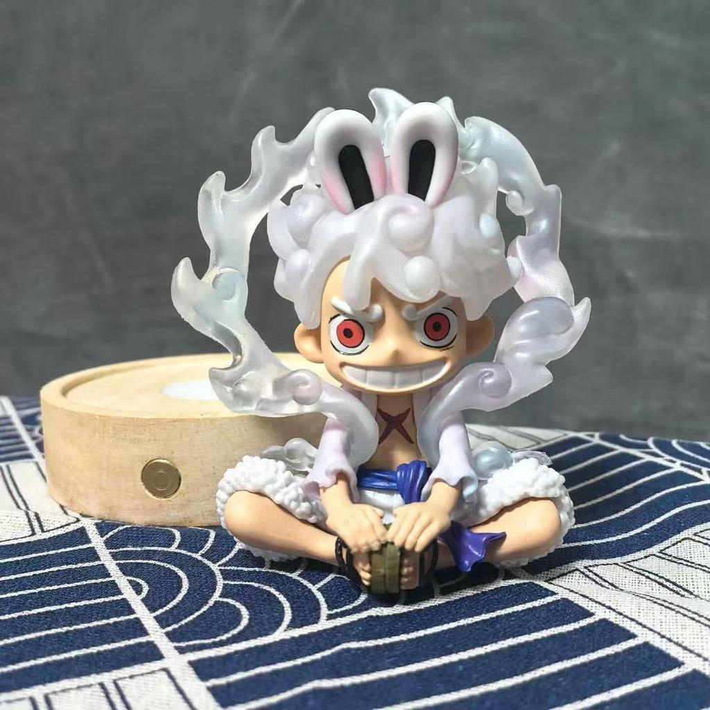 Anime One Piece Figure 5 Gear Nika Rabbit Luffy Action Figure 9cm PVC Statue Doll Collectible Cute Model Toys Gifts