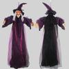 Nicro Hot Selling Latex Witch Ghost with Hat Hanging Pendant Haunted House Horror Glowing Long Hair Halloween Decorations