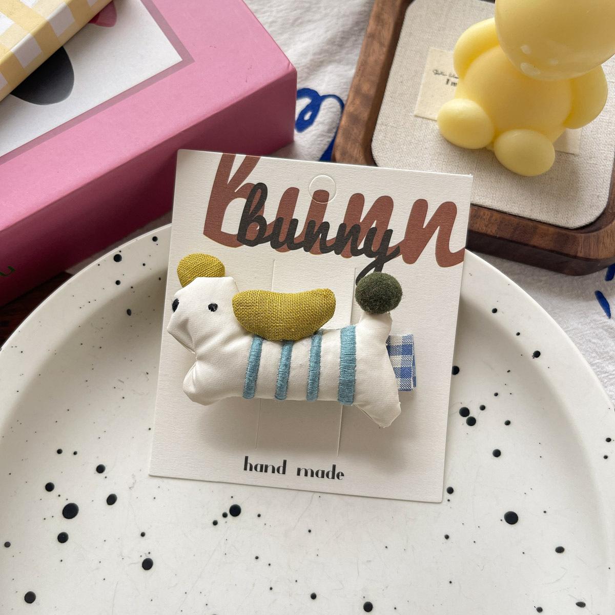 

Korean Cute Fabric Cotton Cartoon Animal Children s Duck Bill Clip New Versatile Rabbit Puppy Headrope Hair Accessories