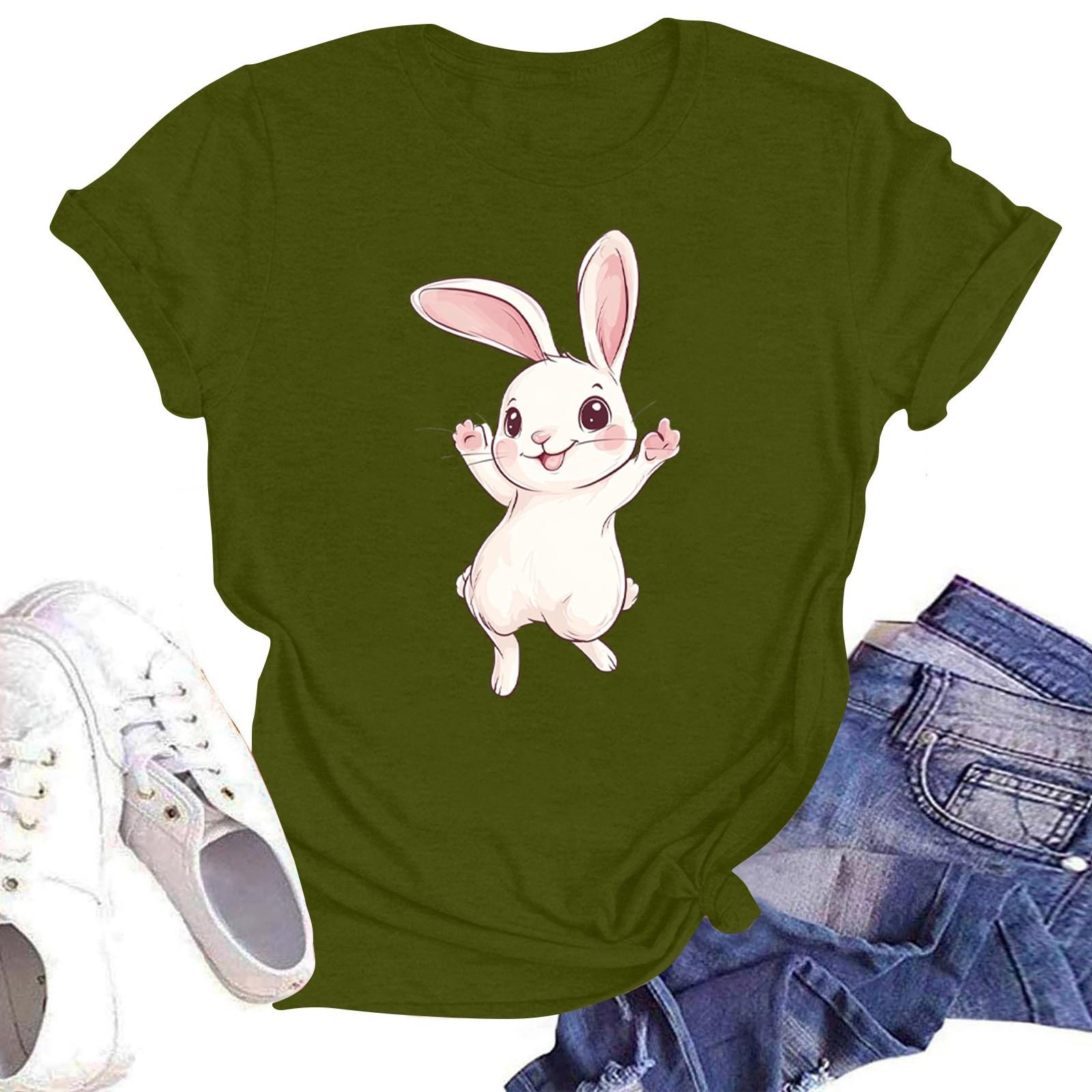 

Женская повседневная футболка с круглым вырезом и короткими рукавами с принтом L армия зеленый