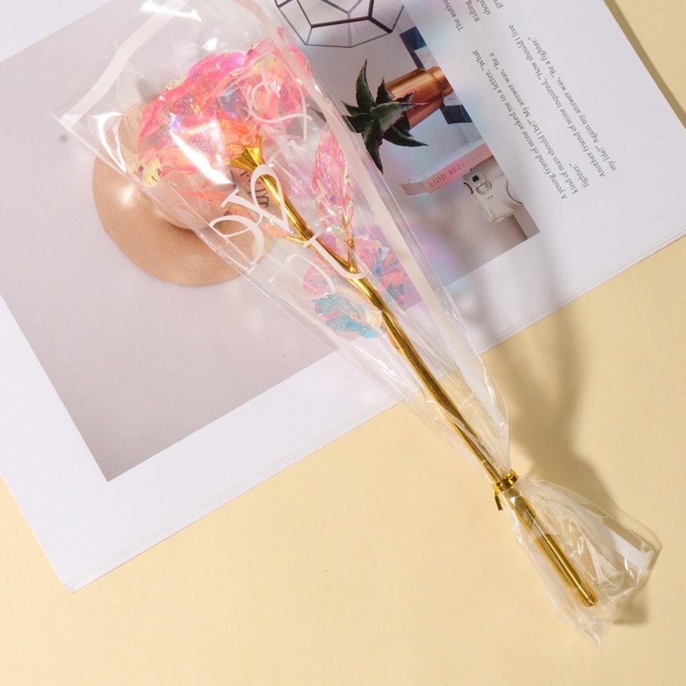 LED Lights Gold Foil Rose Flower Glowing Wedding Fake Flower  Valentine's Day