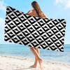Black and White Pattern Towel Microfiber Beach Towel Absorbent Quick dry Soft Yoga Swimming Resort Mountain Climbing Towel