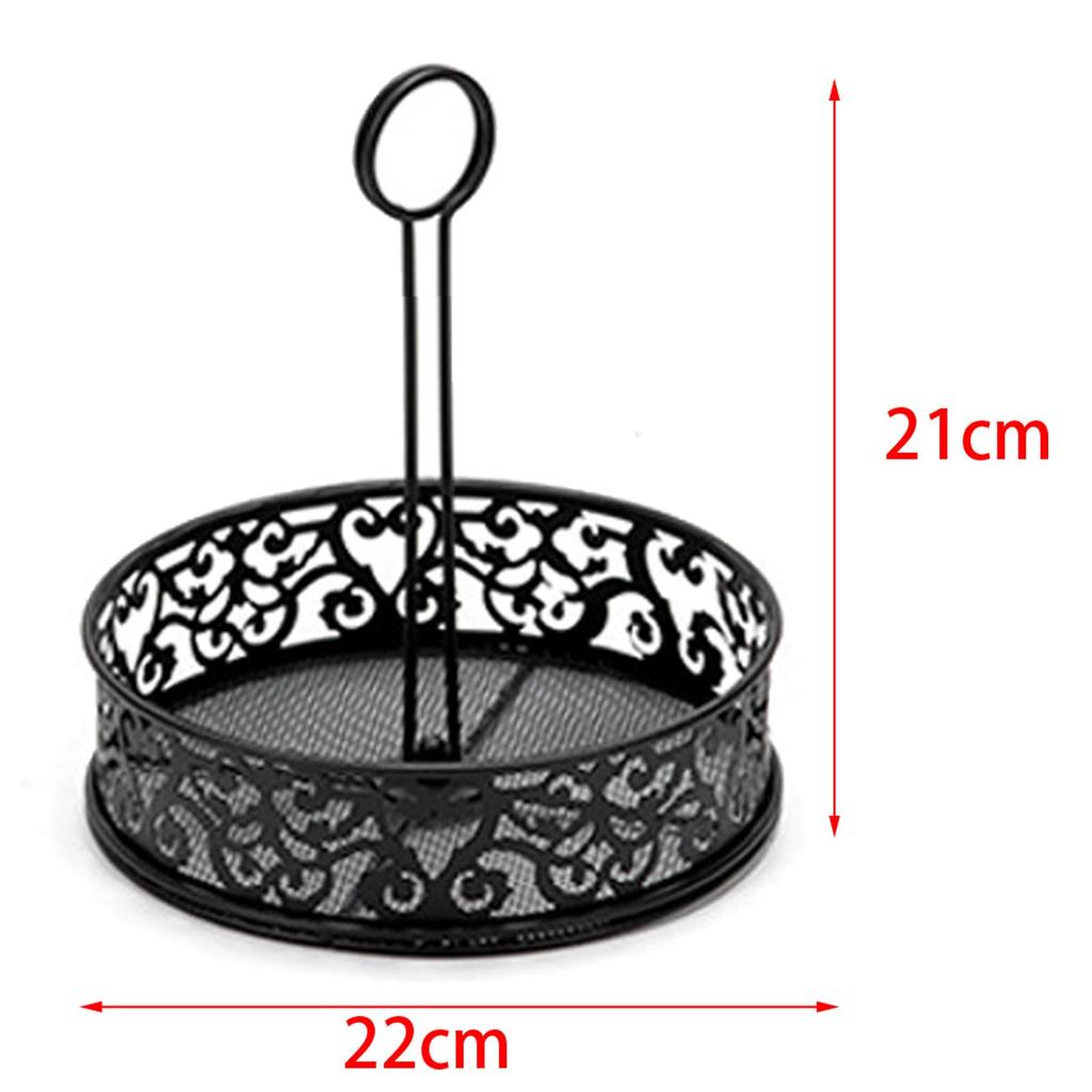 Fruit Basket with Handle Round Storage Tray for Kitchen Counter Dining Table pattern