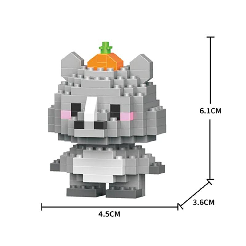 Animals Lion Tiger Piglet Micro Particle Building Blocks Toy for Children Old Boy Birthday Gift Dog Cat Mini Bricks Girl Toys