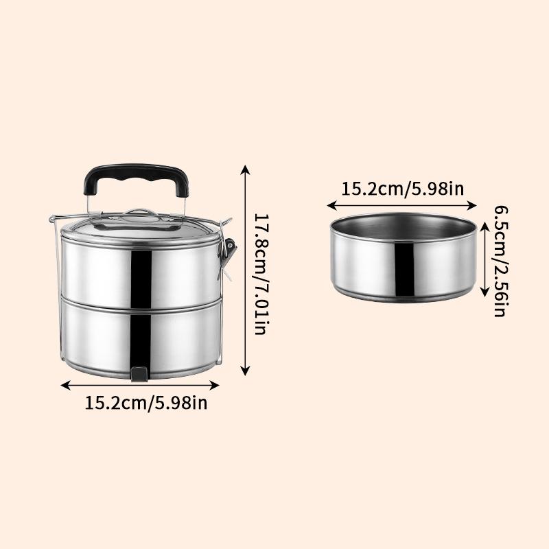 2/3/4/5 Layers Stainless Steel Lunch Box Lunch Container Heatable Portable Lunch Box Outdoor Thickened Large Capacity Pot
