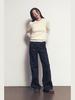 Mikeu Flare Round Cut Deep Indigo Denim Pants