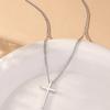 Unisex Gold Plated Cross Pendant Necklace, Minimalist European Style Collarbone Chain for Men & Women