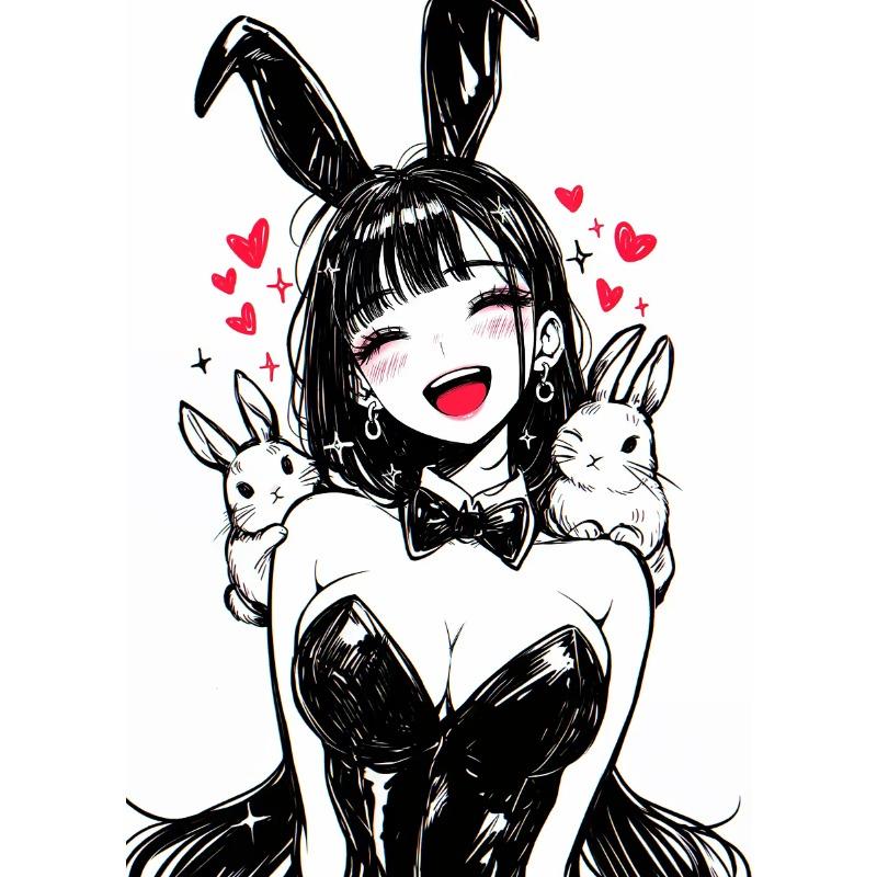 

Сексуальный и милый сладкий кот Молодая девушка Аниме Портрет Арт Постер Печать на холсте Гостиная Спальня Домашнее настенное украшение Живопись 21cm×30cm NoFrame