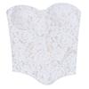 Sexy Lace Embroidered Strapless Bandeau Cinched Waist Crop Camisole Top For Women
