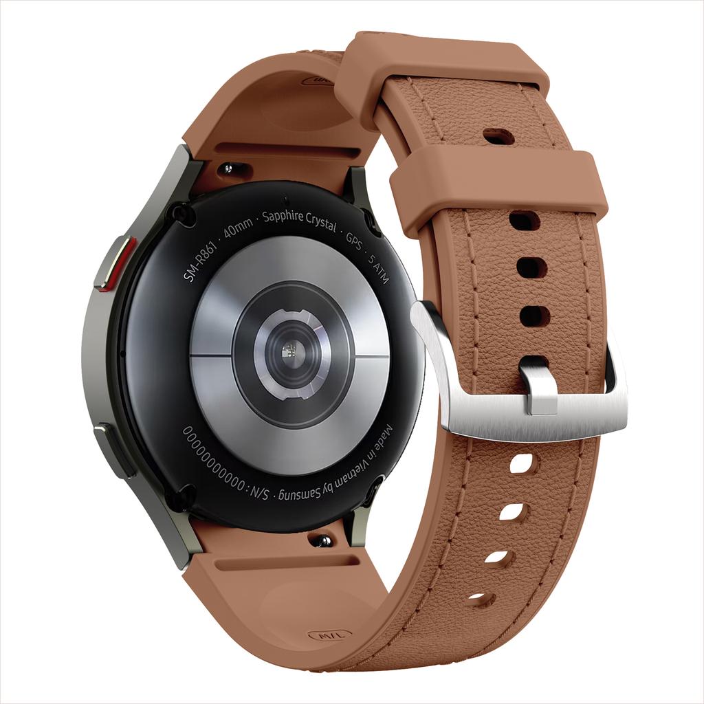 Watch Band For Samsung Galaxy Watch7/Watch6/Watch 5/Watch4 Silicone+Leather Adjustable Strap Armband