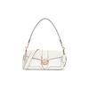 Georgie 27 Classic Horse And Carriage Buckle Coated Canvas And Leather Shoulder Bag Women Shoulder Bag White C4067-IMQQ4