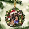 Cute Christmas Acrylic Dog Hanging Decor For Rearview Mirror And Home Spaces