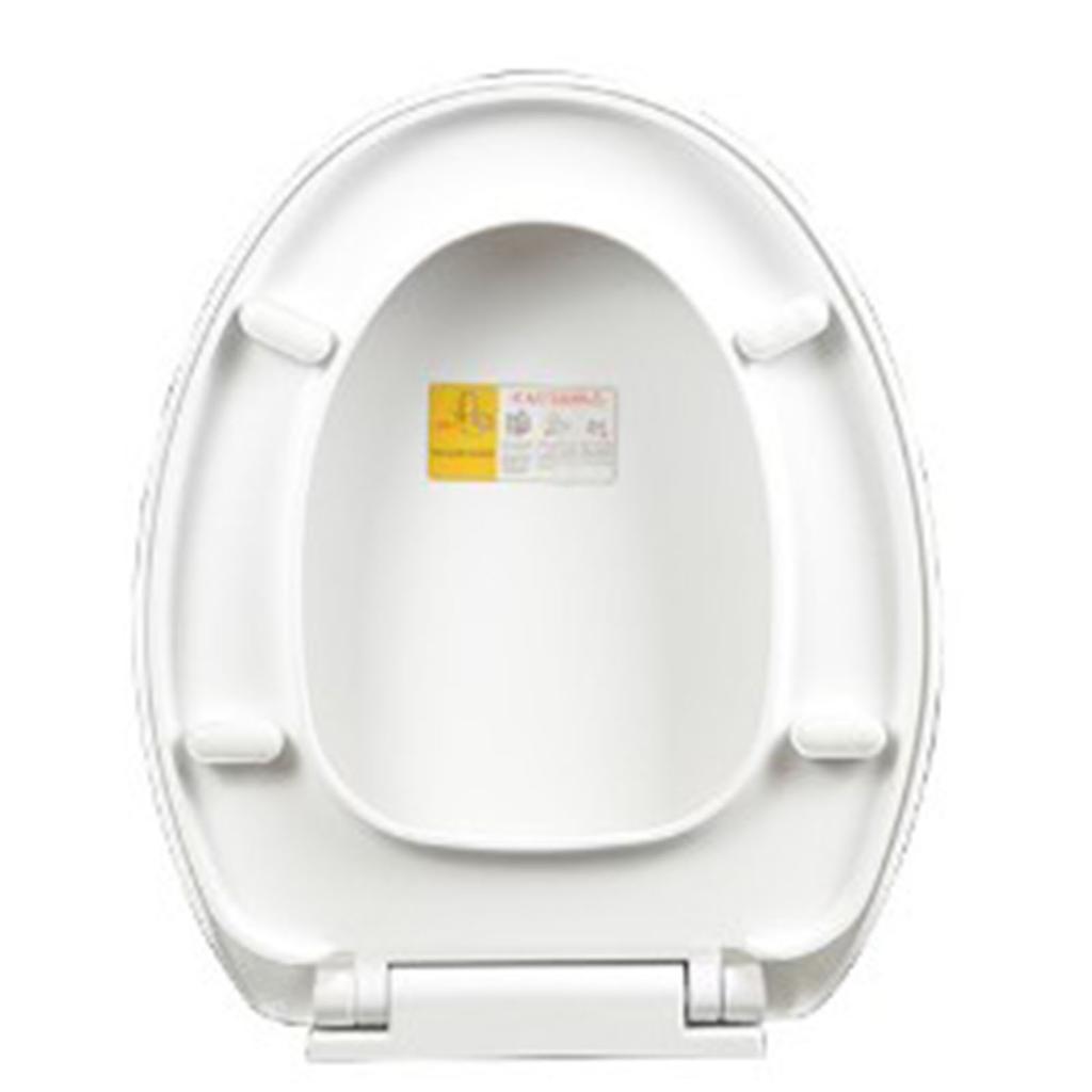 Slow Close Toilet Seat Thickened White PP Quick Installation Household Toilet Lid for Replacement