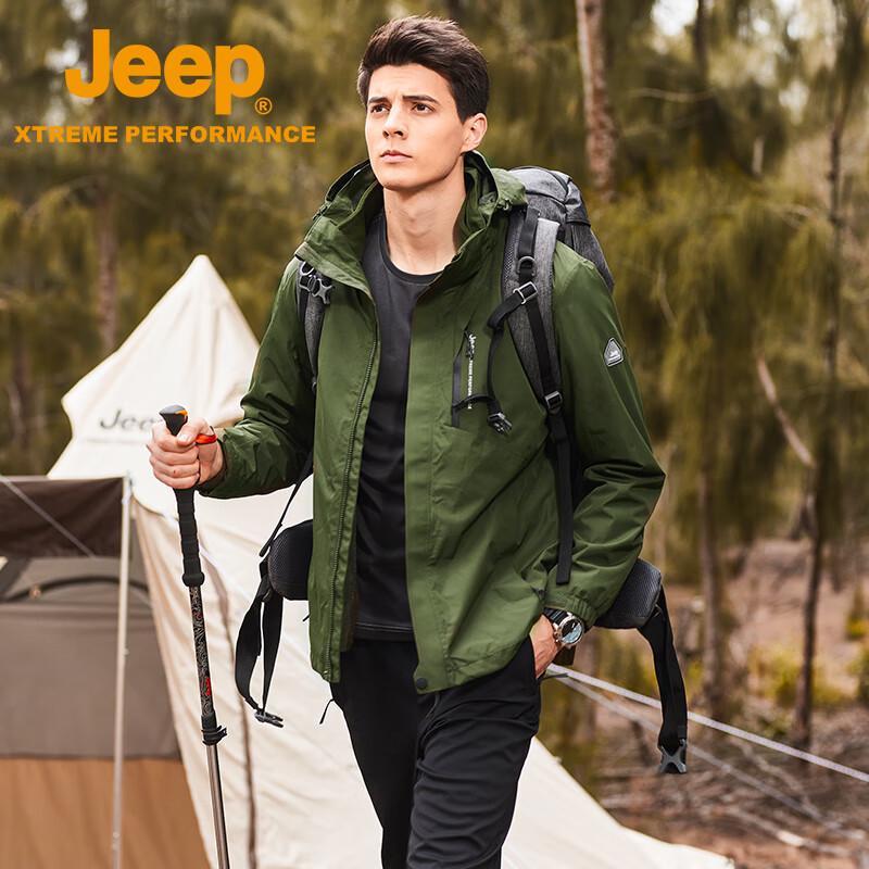 Jeep Men s 3-in-1 Fleece Lined Waterproof Windbreaker XL