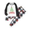 Matching Family Christmas Pajamas Set Long Sleeve Top and Pants Patchwork Print Wear