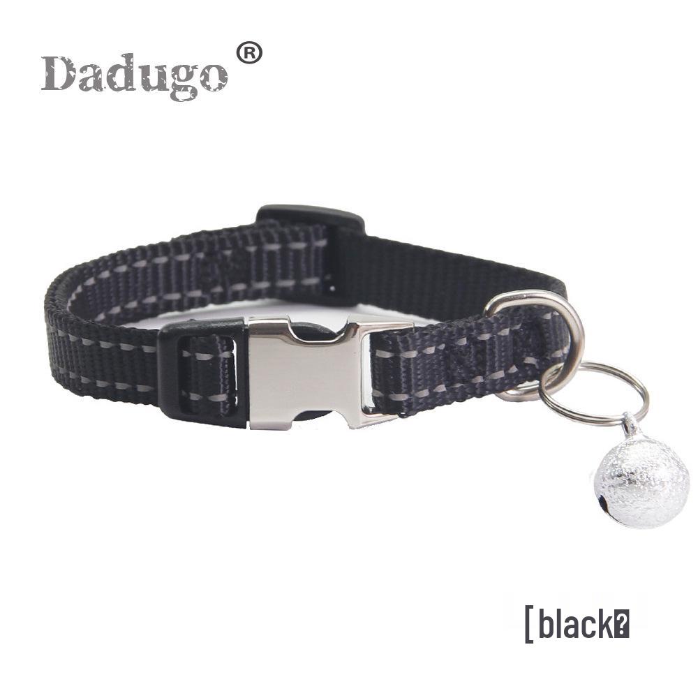 Reflective Nylon Cat Collar with Bell, Engraved Adjustable Anti-Lost Feature