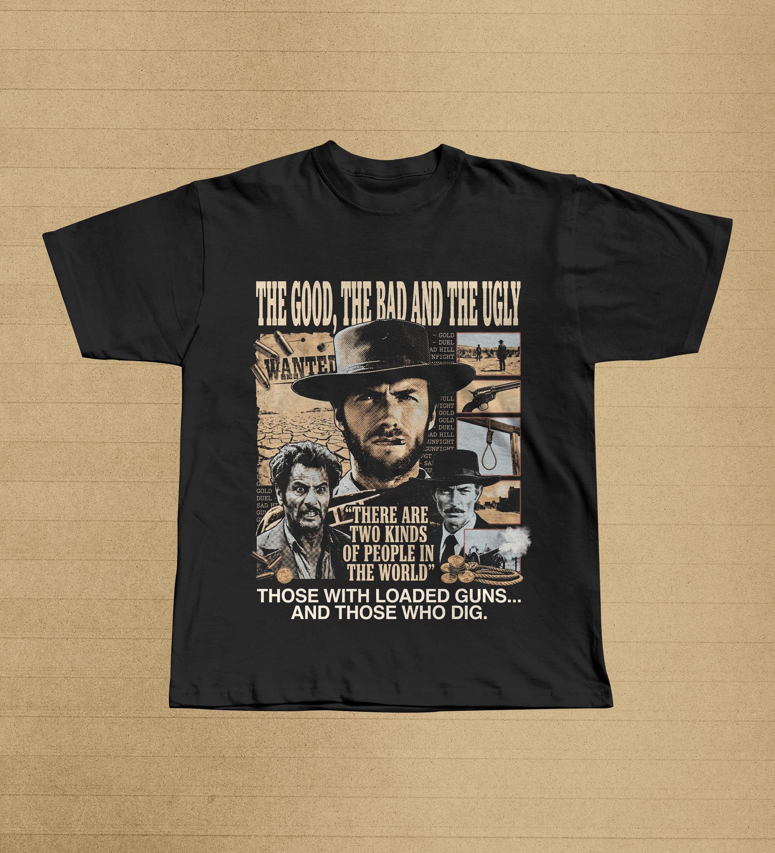 The Good the Bad and the Ugly Shirt, Vintage Western Movie Tee, Clint Eastwood Film Gift 4XL