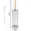 BBQ Basket Stainless Steel Rolling Grilling Basket Set Wire Mesh Cylinder Grill Basket Outdoor Camping Bbq Rack With Wood Handle