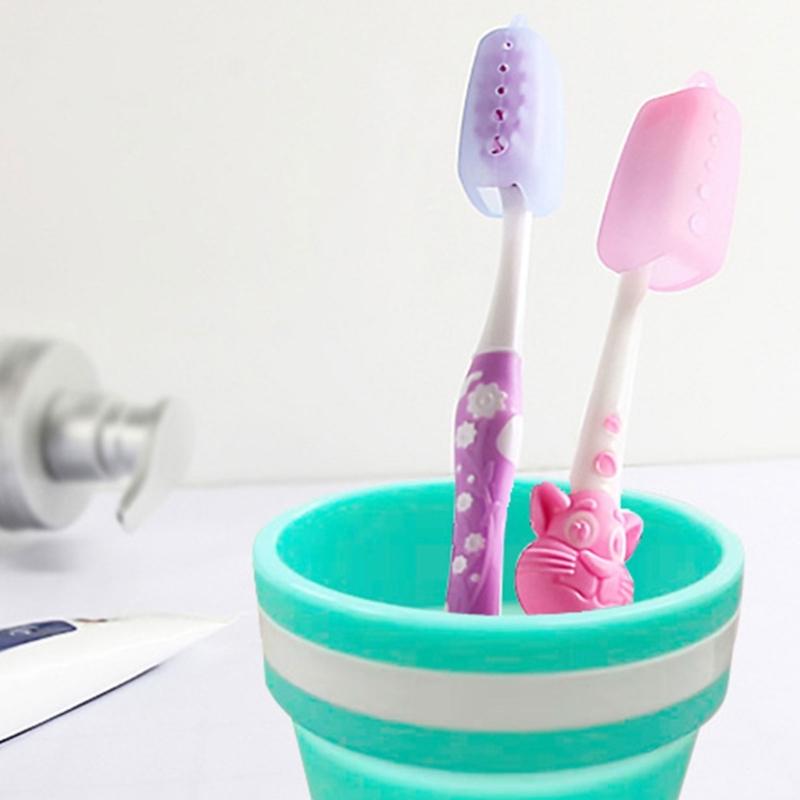10 Pieces Colorful Silicone Toothbrush Protectors Covers Caps Compacts Travel Accessories With Dustproof Closure