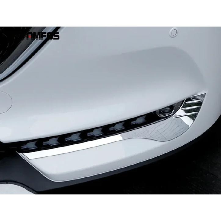 For Mazda CX-5 KF 2017- CX8 2017-2024 Chrome Front Bottom Fog Lamp Light Foglight Eyelid Bumper Molding Trim Car Accessories