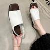 Women's Summer Sandals 2025 Luxury Artificial Leather Barefoot Shoes For Women Comfortable Moccasins Outdoor Low Heels Sandals