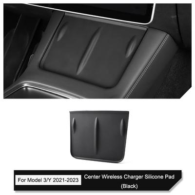 For Tesla Model 3/Y/X/S 2021-2024 Central Control Wireless Charging Silicone Pad Non-slip Pad Dust-Proof Charger Protect Cover
