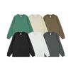 Korean Style Solid Color Cuffed Sleeve Retro Unisex Loose Long Sleeve T-shirt