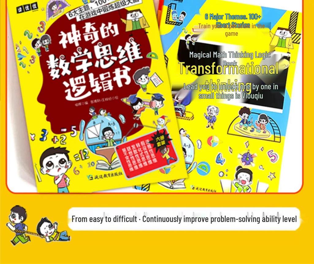 Amazing Math & Logic Books: 6-Volume Set with Illustrated Math & Fun Science Comics for Children