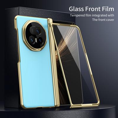 AG Frosted Backplate Vacuum Plated Bezel Spring Hinge Glass Protector Case For Honor Magic V5 MAGIC V3 Camera Protection Cover