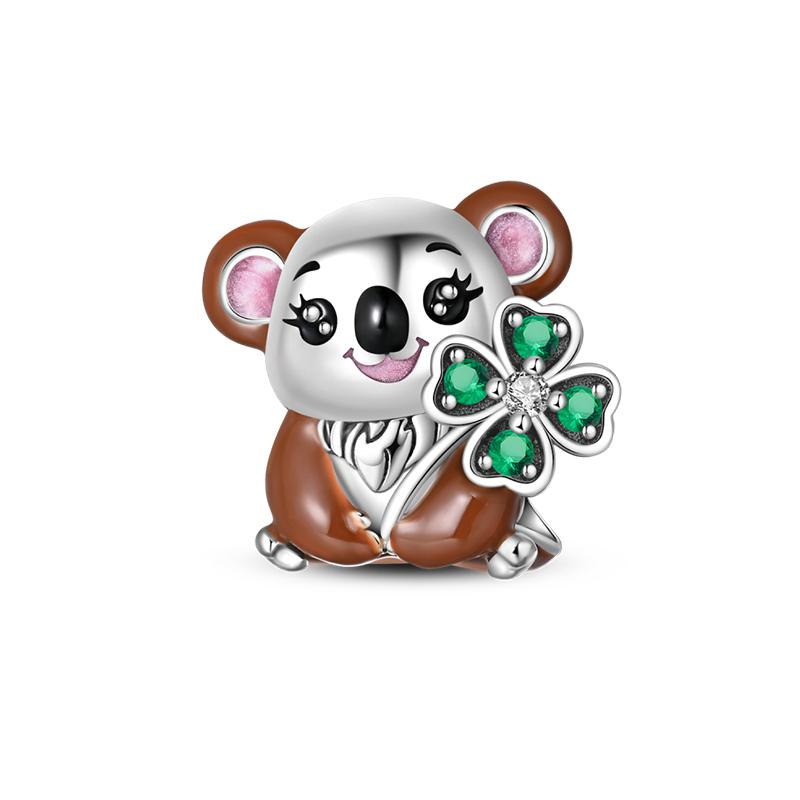Copper Metal Bear Rabbit Koala Rainbow Horse Flamingo Princess Charm Bead Components Bead Components Compatible With Pan Authentic Original Bracelets