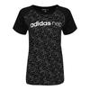 Adidas Neo Cotton Letter Round Neck Short Sleeve T-Shirt Women Tops Black CV9258