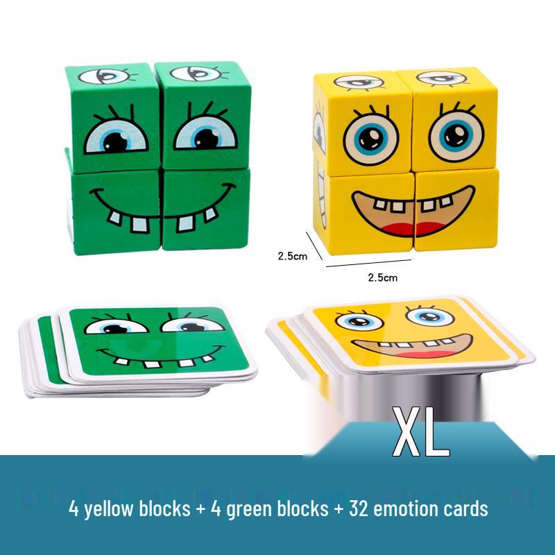 

Развивающий деревянный кубик-рубик с меняющимися лицами для интерактивного обучения