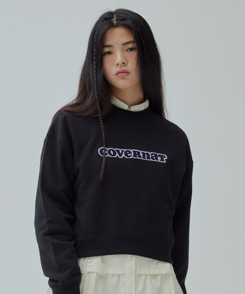 COVERNAT WOMAN Cooper Logo Sweatshirt Black