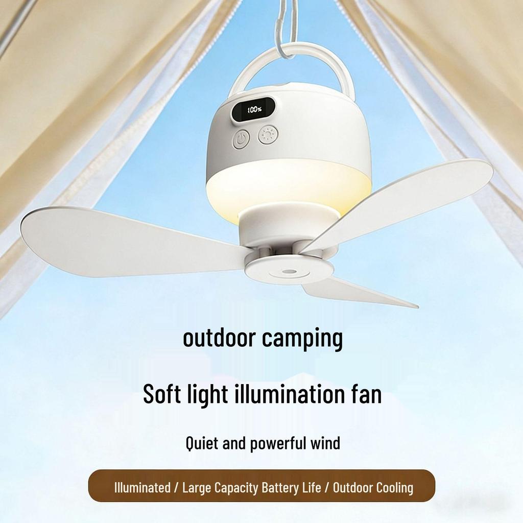 USB Remote-Controlled Portable Hanging Fan with Night Light for Dorms, Kitchens, and Toilets - New Style