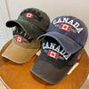 Kappe Vielseitige Stickerei Buchstabe Ahornblatt Kanadisch Gewaschen Outdoor Freizeit Schatten Baseballkappe