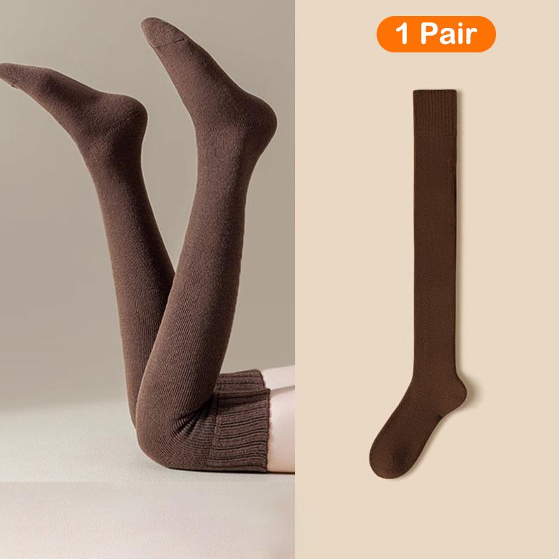 Winter Thigh High Socks For Women Fleece Lined Warm Over Knee Socks Non Slip Long Socks Jk Stockings