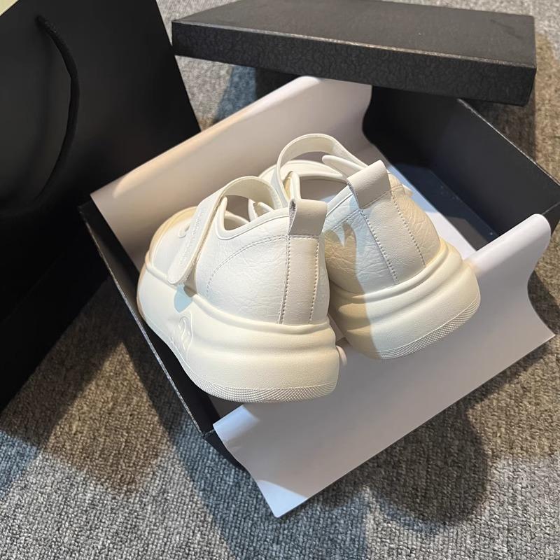 White Mary Jane women's shoes Velcro college wind big head shoes new heightening platform single shoes women