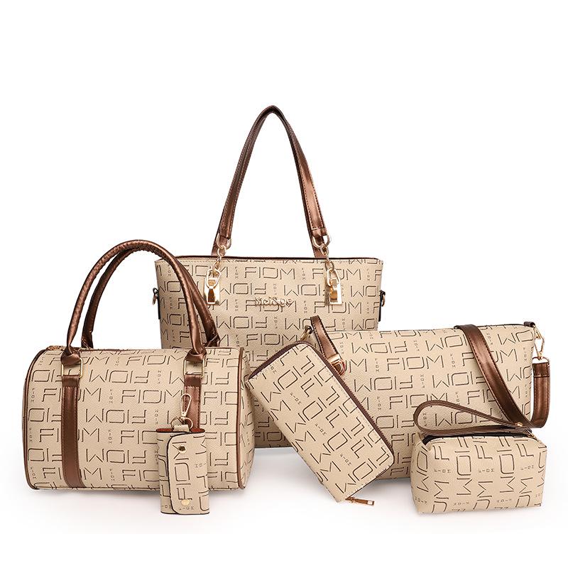 Women's bag new trendy large-capacity fashion portable one shoulder oblique span mother and child bag six-piece bag fashion