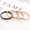 2MM Thin Titanium Steel Silver Color Couple Ring Simple Fashion Rose Gold Color Finger Ring for Women and Men Mens Gifts