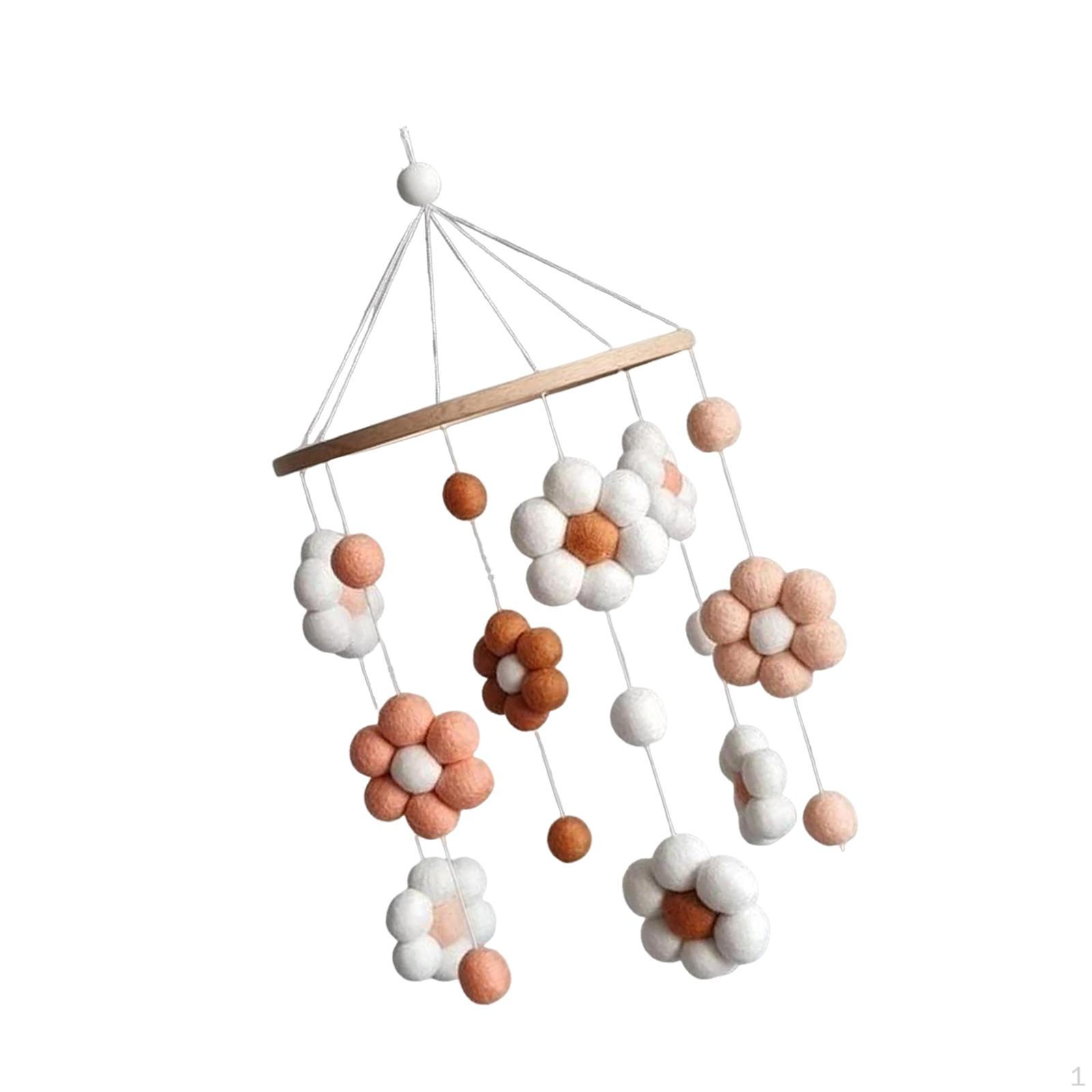 

Детский мобиль для кроватки Цветок Музыка ветра Милые мобили Декор Игрушка для активности Реквизит для фотосъемки Style B