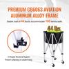SucceBuy Foldable Tennis Ball Cart Holds 150/180 Tennis Balls Basket Hopper with Wheels for Sports Teaching Baseball Trolley