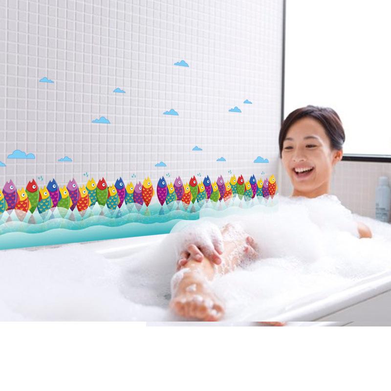 

SK7011 новая наклейка на стену подводный мир разноцветные рыбки бордюр спальня фон украшение стены наклейка на стену 50*70