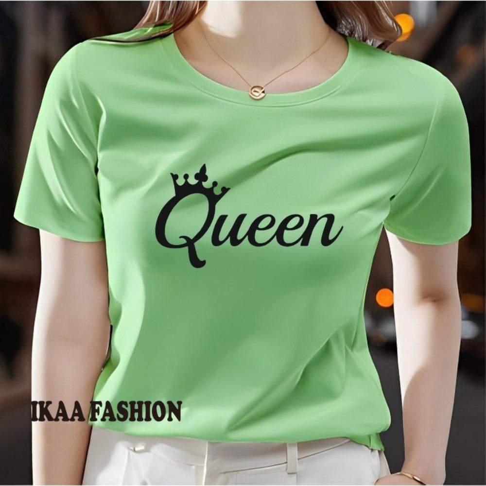 

Ladies casual short sleeved T-shirt with letter print 6XL