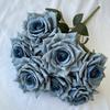 41CM 7 Forks Silk Screen Diamond Rose Artificial Flower Wedding  Living Room Decoration Road Guide Bouquet, Artificial Flower