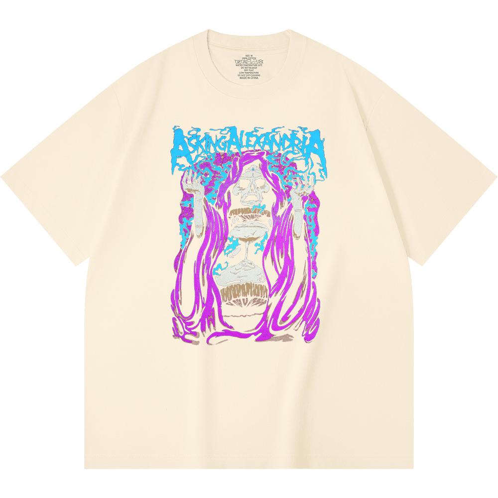 T-shirt Heavy Metal 100% Cotone 230 Gsm Stampa Band Rock Musica Popolare Unisex T-shirt Pesante in Cotone