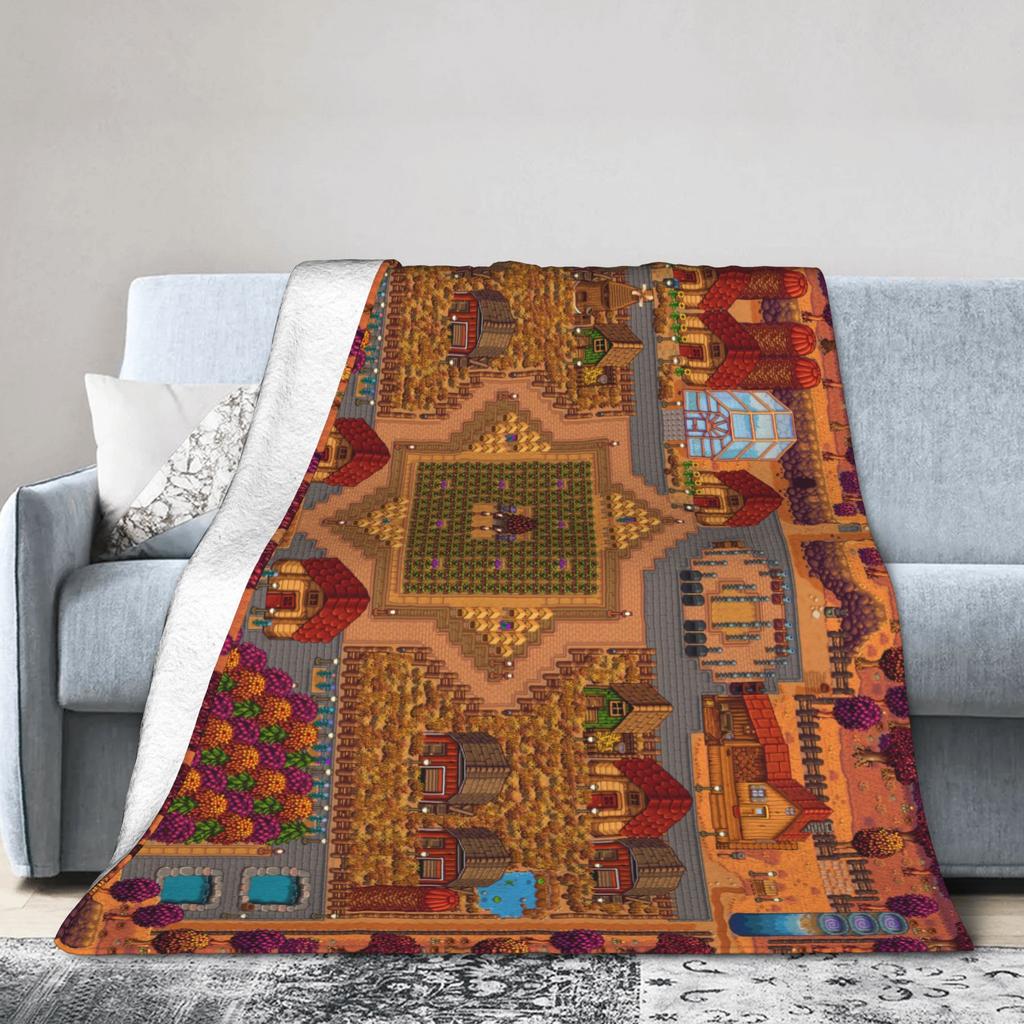 Stardew Valley Greenhouse Flannel Blankets Winter  Soft Throw Blanket for Kids Adult Couch Chair Aesthetic Bedspread Sofa Cover