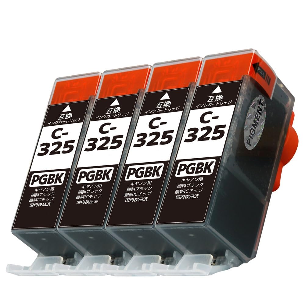 

Canon of Latest Compatible Ink 325 325PGBK Compatible with Genuine Ink PIXUS by STAR BCI-325PGBK (Pigment Black) [Set 4] Cartridges, Ink, (Compatible