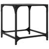  Coffee Table with Black Glass Top, 40x40x40 Cm, Steel