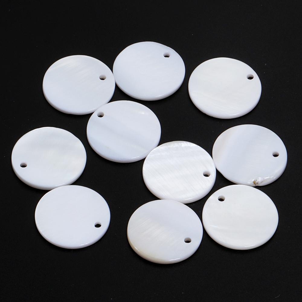 5-30pcs/lot 8-30mm Natural Shell Disc Pendant White Flat Round Charms For Jewelry Making DIY Handmade Necklace Earring Accessory