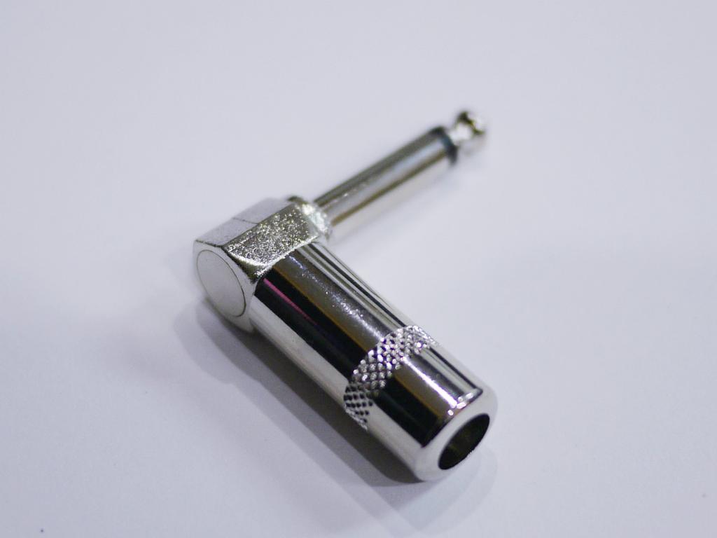 Mono Phone Plug, Switchcraft #226 Type, Angled, L-Shaped, for DIY Shielded Cables, Patch Cables, and More (Sold Individually, Standard Item)